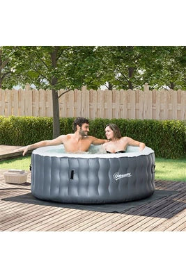 Spa gonflable Outsunny rond 4 personnes Ø 1,8 x 0,68H m - 108 buses