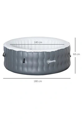 Spa gonflable Outsunny rond 4 personnes Ø 1,8 x 0,68H m - 108 buses