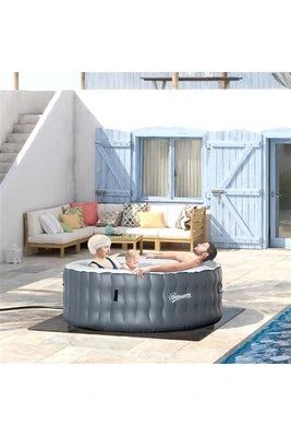 Spa gonflable Outsunny rond 4 personnes Ø 1,8 x 0,68H m - 108 buses