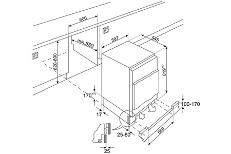 Congélateur top Smeg U8F082DF1 - Encastrable 82CM