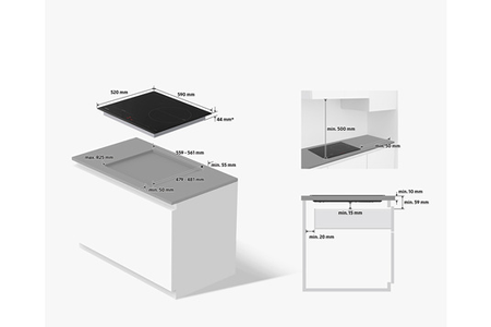 Plaque induction Samsung NZ63B6056GK - Table a induction