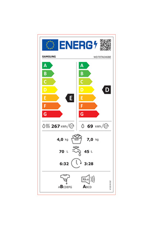 Lave-linge séchant Samsung WD70TA046BE