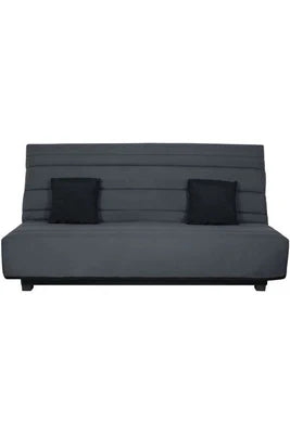 Clic-Clac Dunlopillo Banquette Clic Clac - Tissu Gris + 2 Coussins Noir - L 194 X P 98 X H 102 Cm - Made In France - Alex