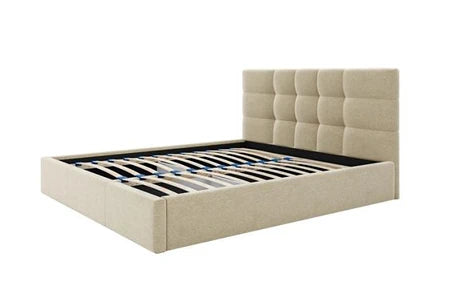 Lit 2 Places Lit Coffre 160 X 200 Cm - Tissu - Beige - Eliava