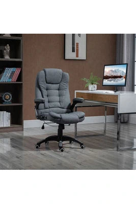 Fauteuil De Bureau Vinsetto Fauteuil De Bureau Direction Ergonomique Hauteur Réglable Dossier Inclinable Toile De Lin Gris Chiné