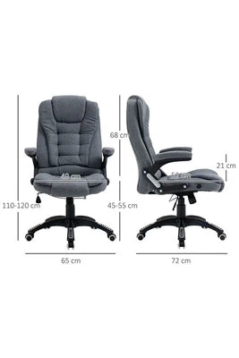 Fauteuil De Bureau Vinsetto Fauteuil De Bureau Direction Ergonomique Hauteur Réglable Dossier Inclinable Toile De Lin Gris Chiné