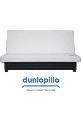 Clic-Clac Dunlopillo Banquette Clic Clac - Tissu Gris + 2 Coussins Noir - L 194 X P 98 X H 102 Cm - Made In France - Alex