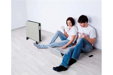 Radiateur Électrique Mazda Mobile À Inertie En Pierre Mirida 2000w Sable Blanc