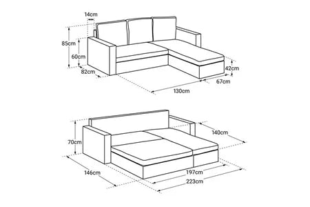Canapé D'angle Happy Garden Canapé D'angle Convertible Clark 3 Places Gris Chiné
