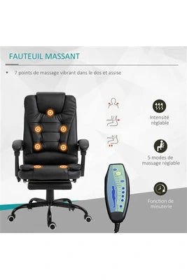Fauteuil de bureau Vinsetto Fauteuil de bureau direction massant hauteur réglable