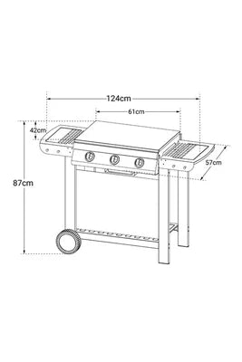 Barbecue Cook'in Garden Barbecue À Gaz Mixte Grill + Plancha Puerta Luna Confort