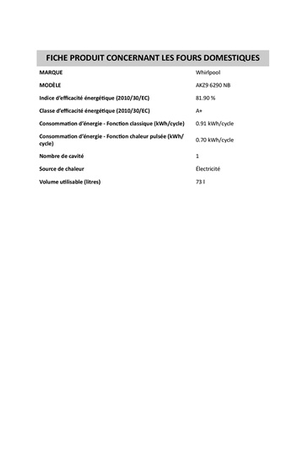 Four Whirlpool AKZ9 6290 NB