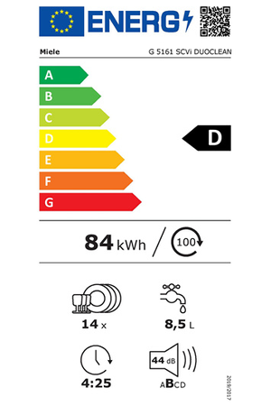 Lave-vaisselle Miele G 5161 SCVI - Encastrable 60 CM