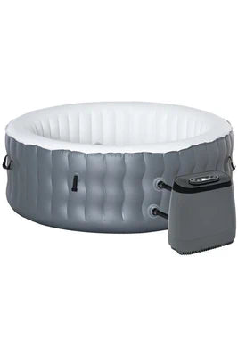 Spa gonflable Outsunny rond 4 personnes Ø 1,8 x 0,68H m - 108 buses