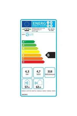 Climatiseur mobile Remko RKL 495 DC 4,3 kW jusqu'à 80m2 Blanc