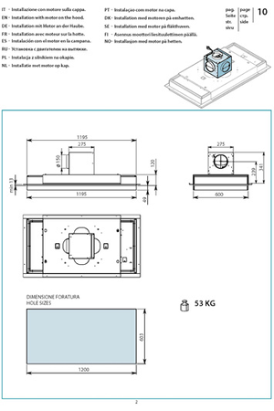 Hotte sans moteur Falmec Coralba3610