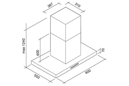 Hotte îlot Falmec Plane Ilot 90CM