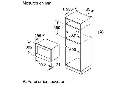 Micro-ondes mono-fonction Neff NL4WR21N1 Ouverture Gauche