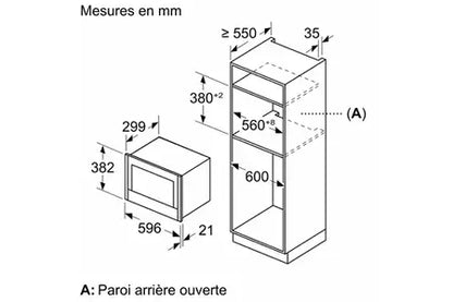 Micro-ondes mono-fonction Neff NL4WR21N1 Ouverture Gauche