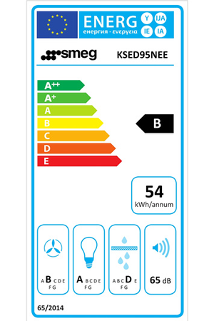 Hotte décorative murale Smeg 90CM Noir Brillant - KSED95NEE