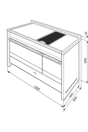 Piano de cuisson Smeg Opera 120CM Gaz Inox/Verre Noir - A3-81