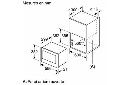 Micro-ondes mono-fonction Neff NL4WR21N1 Ouverture Gauche