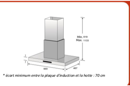 Hotte décorative murale Samsung NK36M5070BM/UR