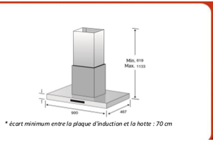 Hotte décorative murale Samsung NK36M5070BM/UR