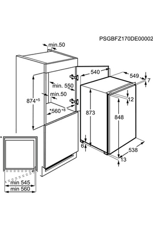 Congélateur armoire Aeg ABB688E1LS - Encastrable 88CM