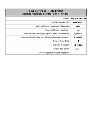 Four De Dietrich DFP8363A