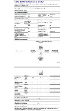 Cave de service Dometic D154F