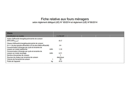 Four Miele H 2766 BP