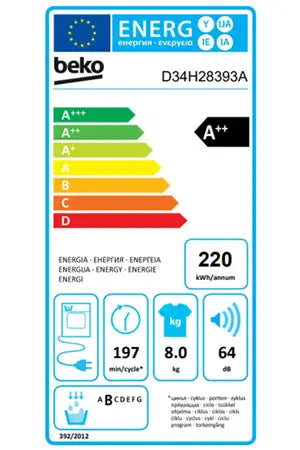Sèche-linge Beko D34H28393A