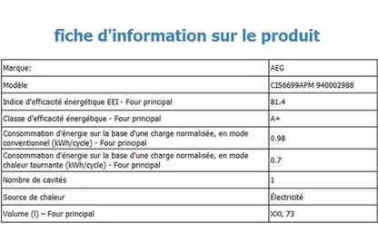 Cuisinière induction Aeg CIS6699APM
