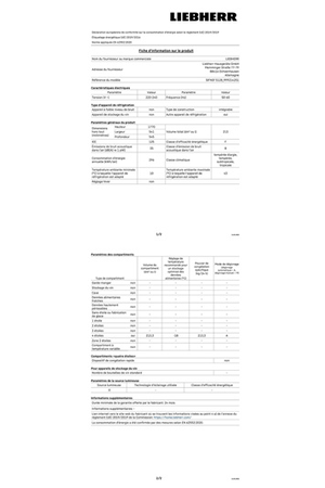 Congélateur armoire Liebherr SIFNSF5128-20 - Encastrable 178 cm