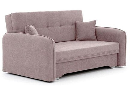 Canapé Droit Non Renseigné Petit Canapé Convertible Original Tissu Rose Lany 155 Cm