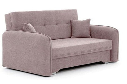 Canapé Droit Non Renseigné Petit Canapé Convertible Original Tissu Rose Lany 155 Cm