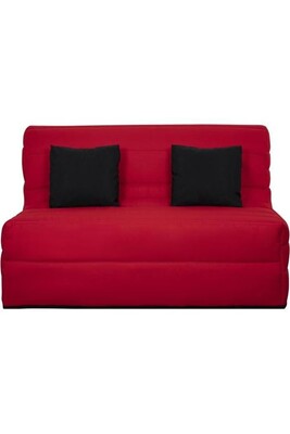 Bz Dunlopillo Banquette Bz - Tissu Rouge + 2 Coussins Noir - L 140 X P 99 X H 98 Cm - Made In France - Alice