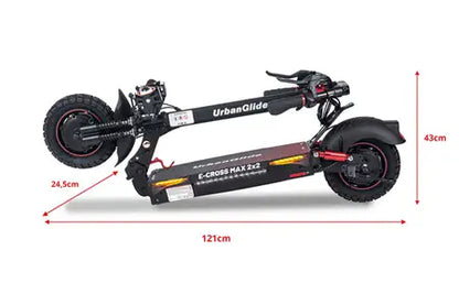 Trottinette Électrique Urbanglide Ecross Max 2x2 Double Moteur 17,5a