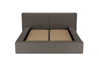 Lit 2 Places avec Coffre 180 X 200 Cm - Velours Côtelé - Taupe - Timano
