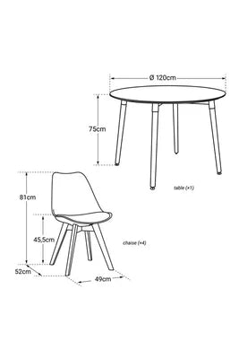 Ensemble Table Et Chaises Happy Garden Ensemble Table Ronde 120cm Martha Et 4 Chaises Nora Blanc
