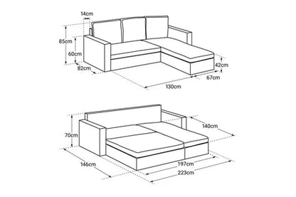 Canapé D'angle Happy Garden Canapé D'angle Convertible Clark 3 Places Gris Chiné