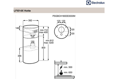Hotte îlot Electrolux LFI514X
