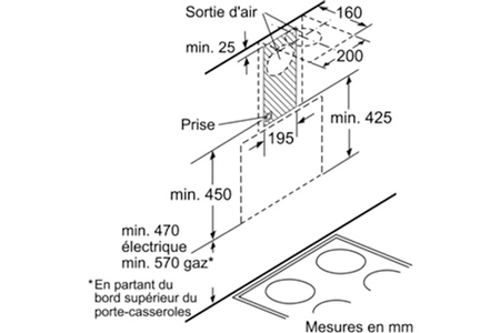 Hotte décorative murale Bosch DWK065G60