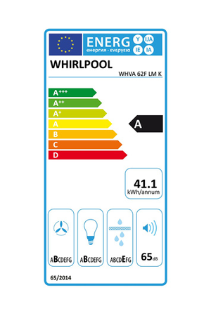 Hotte décorative murale Whirlpool WHVA62FLMK