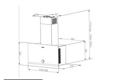 Hotte décorative murale Whirlpool WHVA62FLMK
