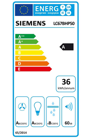 Hotte décorative murale Siemens LC67BHP50