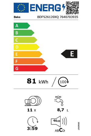 Lave-vaisselle Beko BDFS26120XQ