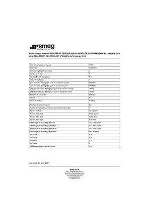 Gaziniere Smeg SCB60MX9