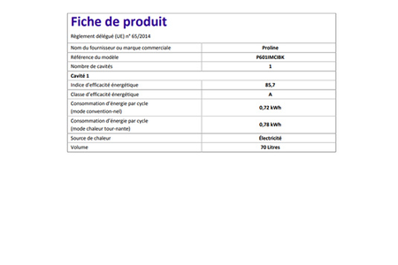 Cuisinière induction Proline P601IMCIBK